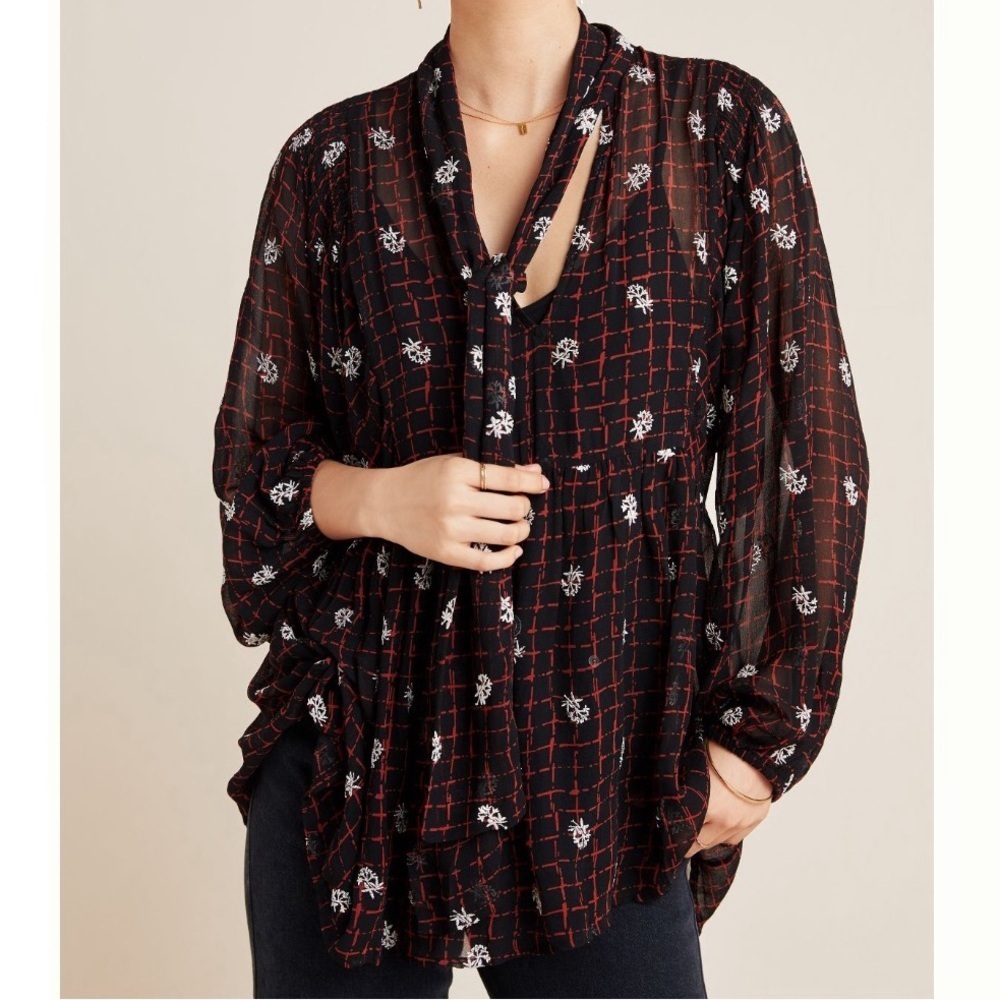 Anthropologie | Not So Serious Chemisier Elysia Blouse Size Small